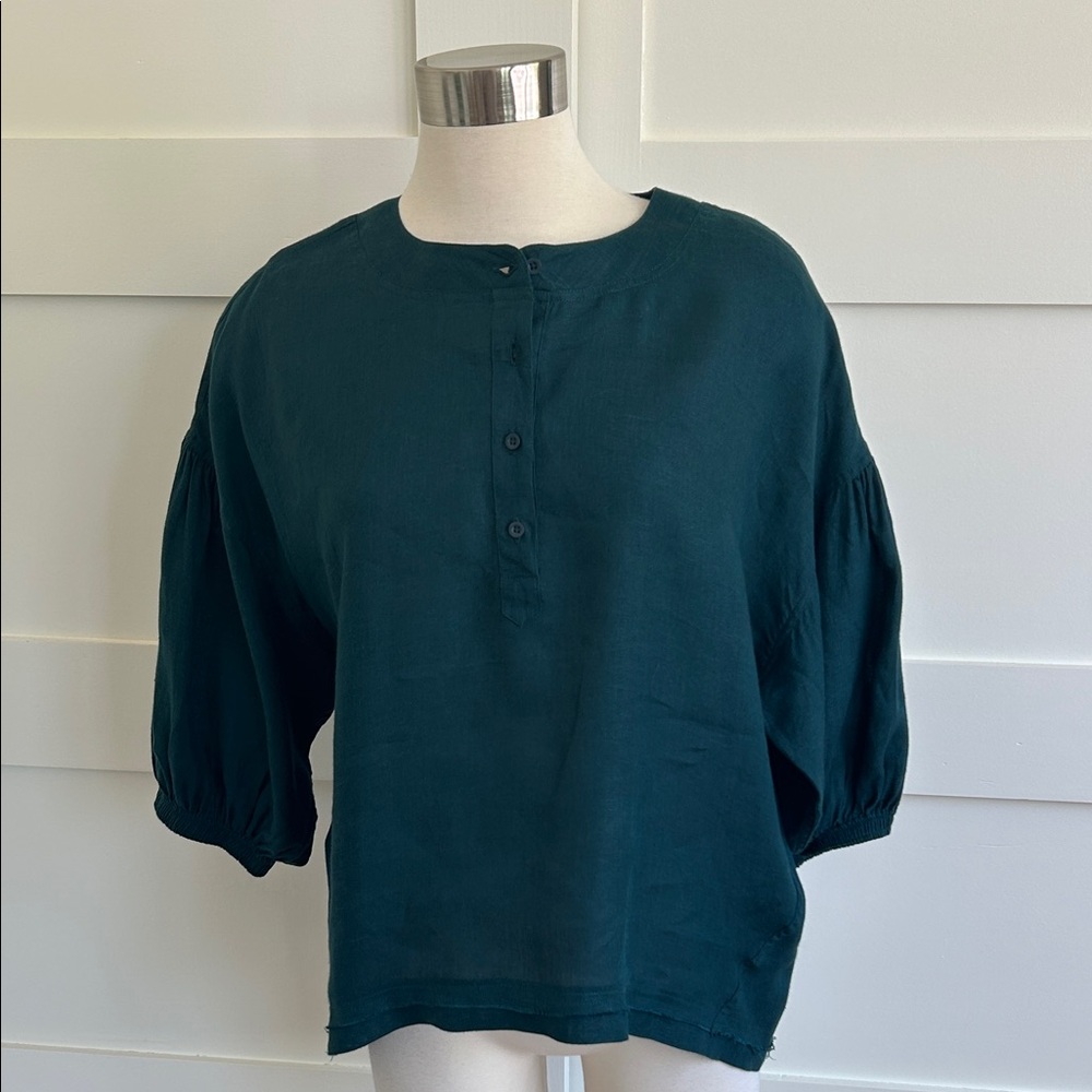 APIECE APART- Delia linen puff sleeve top